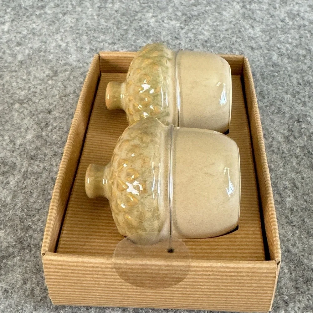 Pottery‎ Barn Salt and Pepper Shakers Acorn Fall Thanksgiving NEW